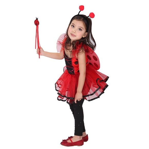 Ladybug costume for girls size 4T red/ black - Picture 6 of 6